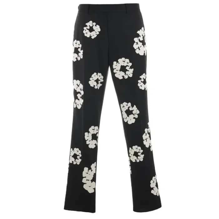 Black SAINT Mxxxxxx x DENIM TEARS Cotton Wreath Slacks