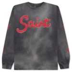 Black Saint Michael Foot Print LS Tee