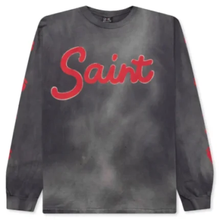 Black Saint Michael Foot Print LS Tee