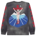 Black Saint Michael Foot Print L/S Tee