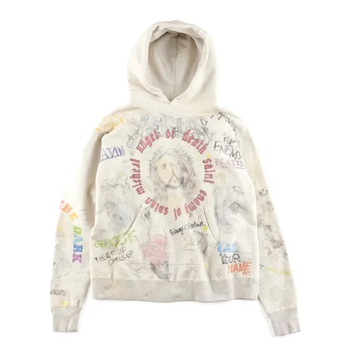 Beige Saint Michael Aged Graffiti Hoodie