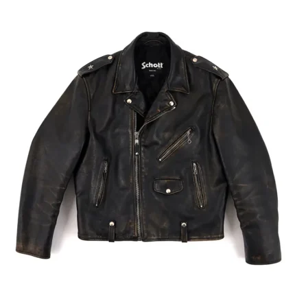Black Saint Mxxxxxx x Schott x Dickies Biker Zip-Up Leather Jacket