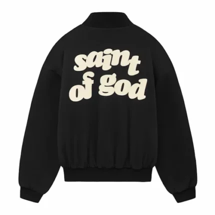 Black Fear of God x Saint Mxxxxxx Saint of God Varsity Jacket