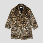 Brown Saint Mxxxxxx Leopard Fur Button-Up Coat