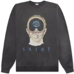 Black Saint Michael Face Crewneck Sweater