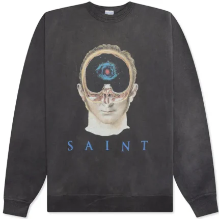 Black Saint Michael Face Crewneck Sweater