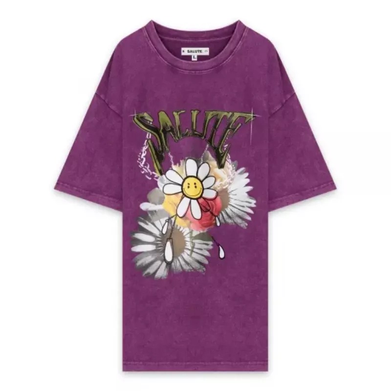 Salute Washed Flower Vintage T-Shirt Salute Washed Flower Vintage T-Shirt