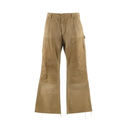 Beige Saint Mxxxxxx Double Knee Duck Pants Beige Saint Mxxxxxx Double Knee Duck Pants