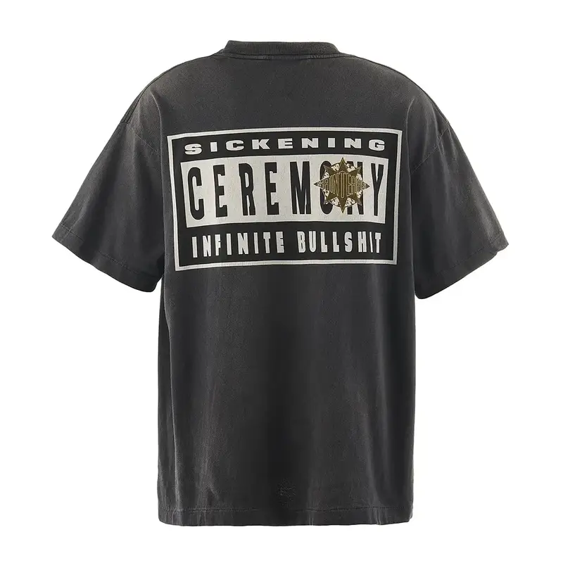 Black Denim Tears X Saint Mxxxxxx Saint Tears Short Sleeve T-Shirt