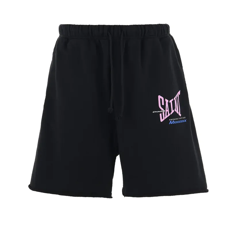 Black Saint Michael Ribon Saint Sweat Shorts