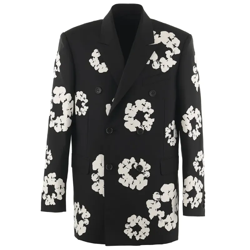 Black SAINT Mxxxxxx x DENIM TEARS Cotton Wreath Tailored Jacket