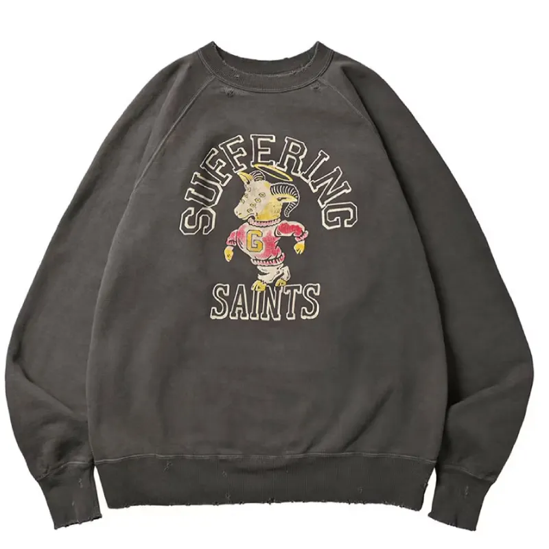 Black Saint Michael x NEXUSVII Suffering Saint Crewneck Sweater Black Saint Michael x NEXUSVII Suffering Saint Crewneck Sweater