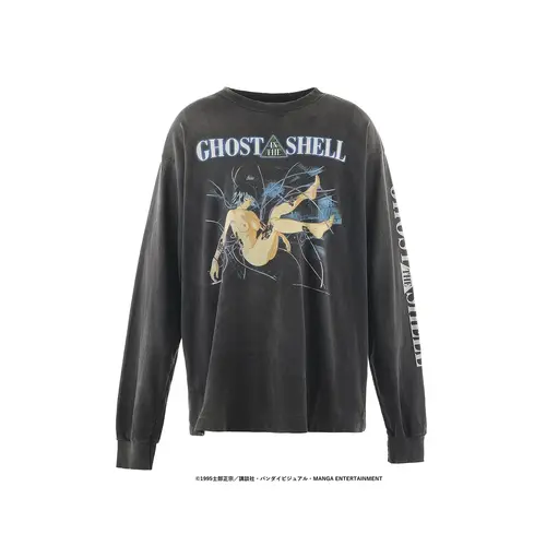 Black GHOST IN THE SHELL x SAINT Mxxxxxx Ilya Kuvshinov Long Sleeve T-shirt