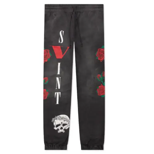 Black Saint Michael X Vlone Sweatpants Black Saint Michael X Vlone Sweatpants