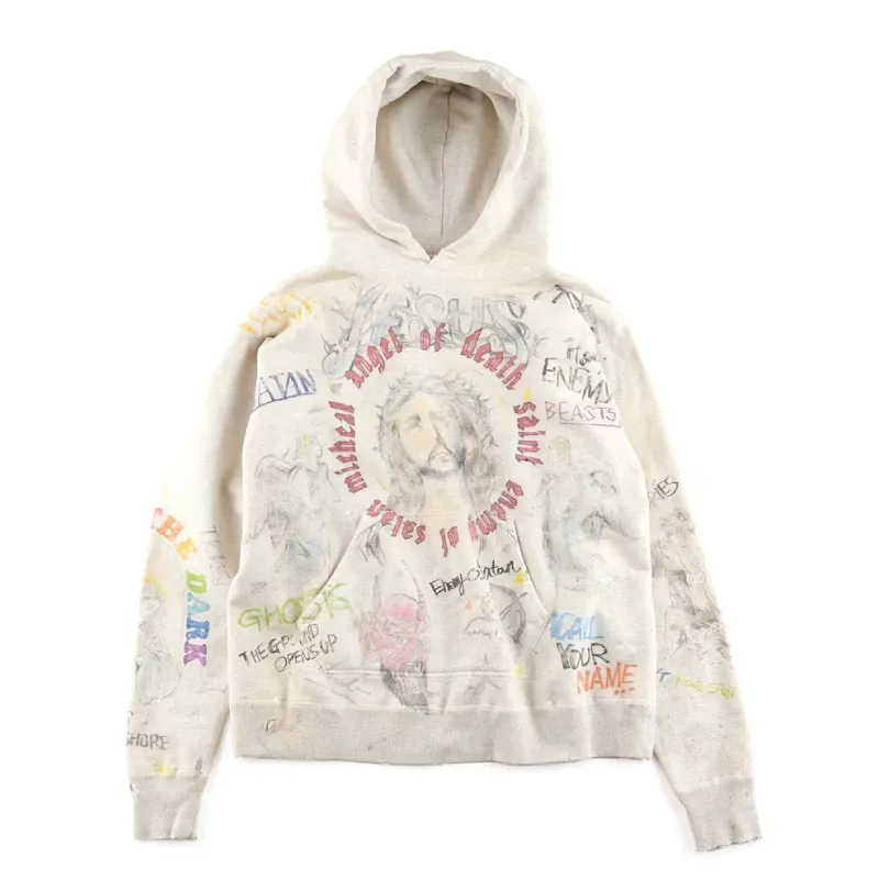 Beige Saint Michael Aged Graffiti Hoodie