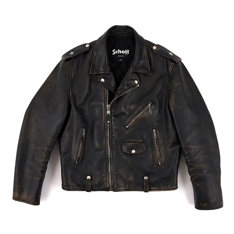 Black Saint Mxxxxxx x Schott x Dickies Biker Zip-Up Leather Jacket Black Saint Mxxxxxx x Schott x Dickies Biker Zip-Up Leather Jacket