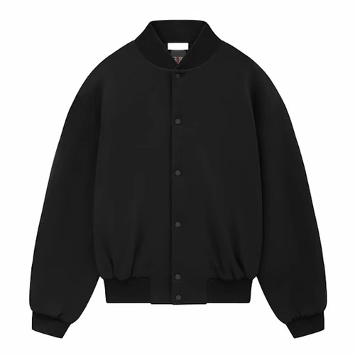 Black Fear of God x Saint Mxxxxxx Saint of God Varsity Jacket