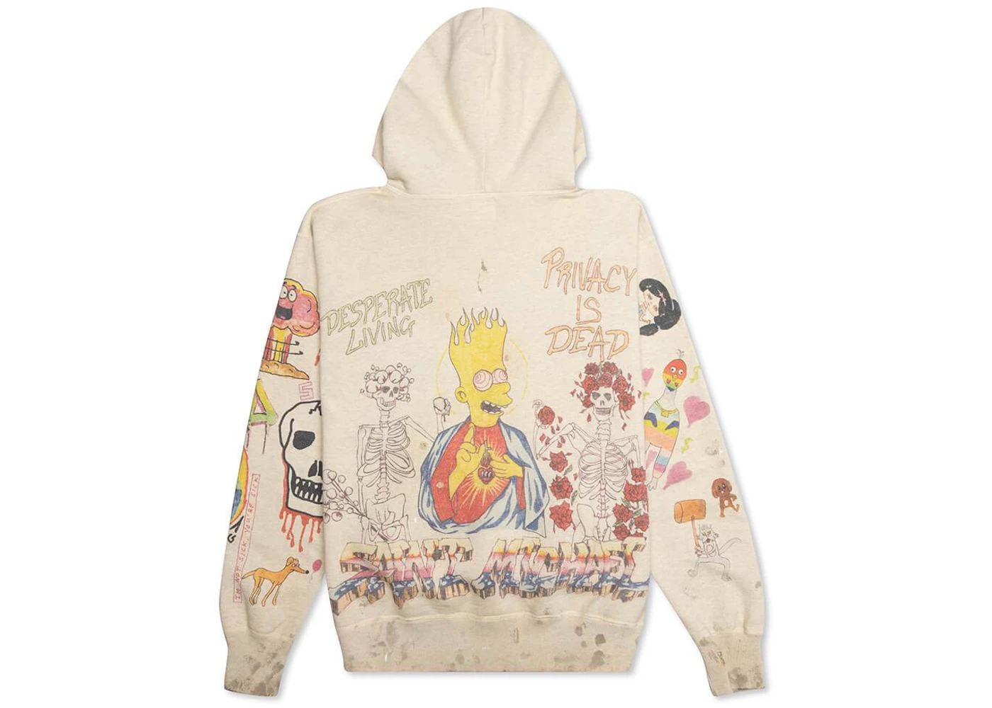 Gray Saint Michael Graffiti Hoodie