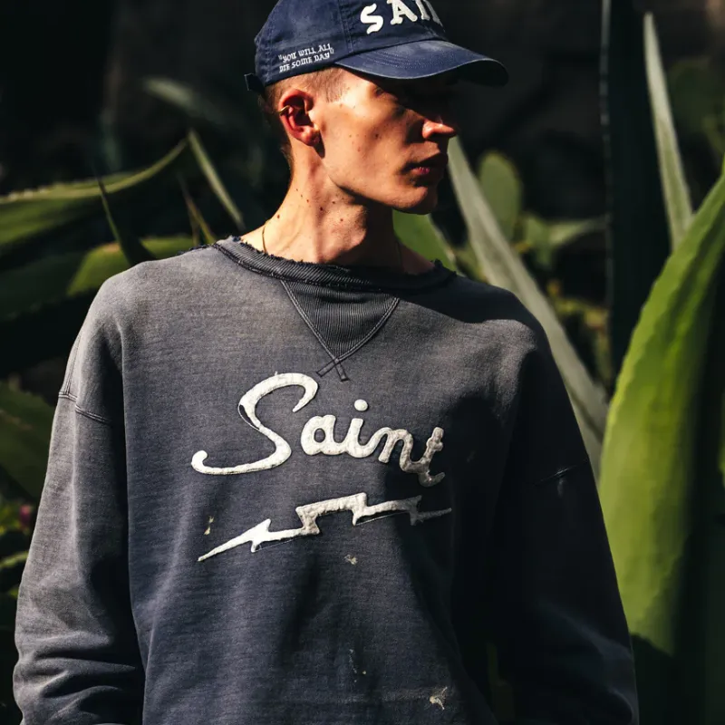 Navy Saint Michael Saint Crewneck Sweater