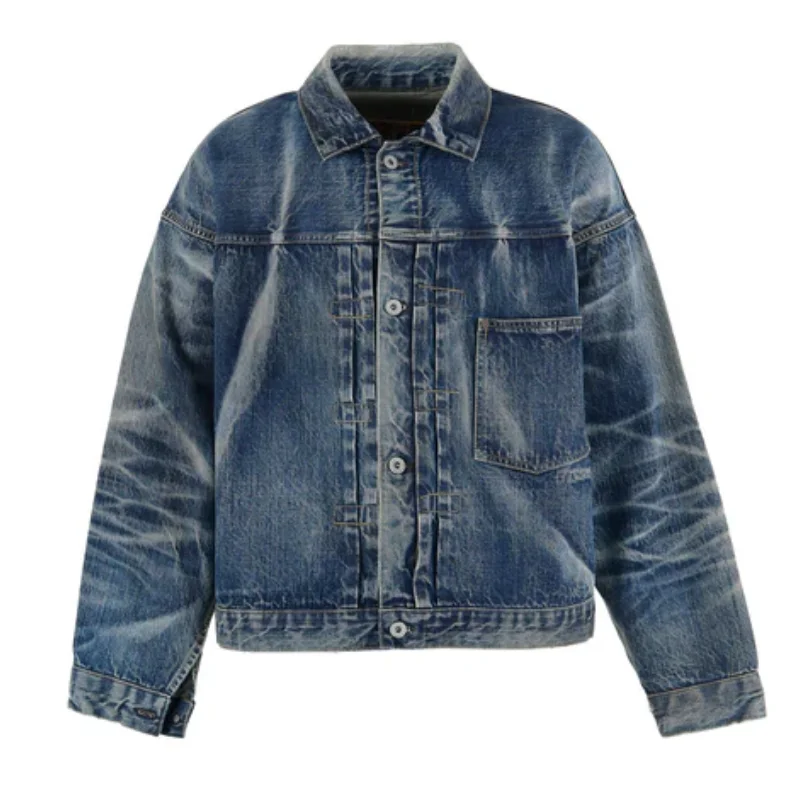 Blue SAINT Mxxxxxx × BerBerJin Damage Denim Button-Up Jacket
