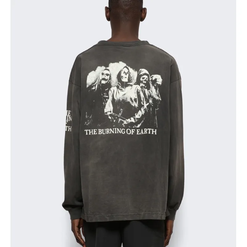 Black SAINT Mxxxxxx Burn of Earth Long Sleeve Crewneck Tee
