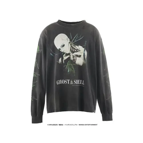 Black GHOST IN THE SHELL x SAINT Mxxxxxx Long Sleeve T-shirt
