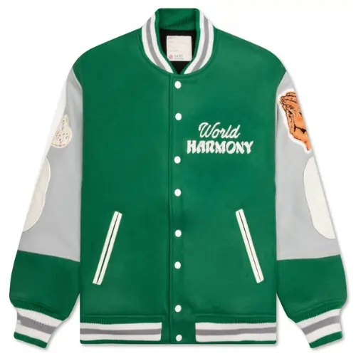 Green Saint Michael X Shermer Academy Pigeon Varsity Jacket Green Saint Michael X Shermer Academy Pigeon Varsity Jacket