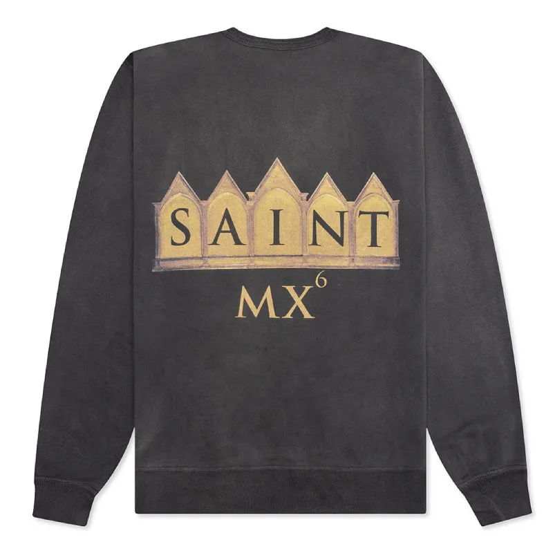 Black Saint Michael Face Crewneck Sweater