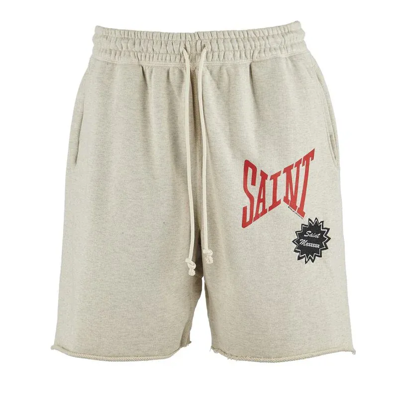 Black and Grey Saint Mxxxxxx SAINT Logo Sweat Shorts