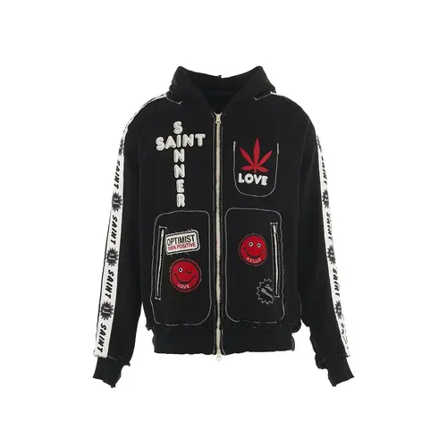Black SAINT Mxxxxxx x A LOVE MOVEMENT Knit Zip-up Hoodie
