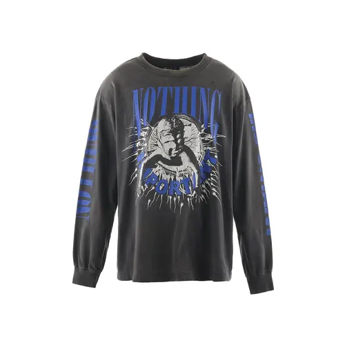 Black KOSUKE KAWAMURA x SAINT Mxxxxxx NOTHING IMPORTANT Long Sleeve T-shirt Black KOSUKE KAWAMURA x SAINT Mxxxxxx NOTHING IMPORTANT Long Sleeve T-shirt