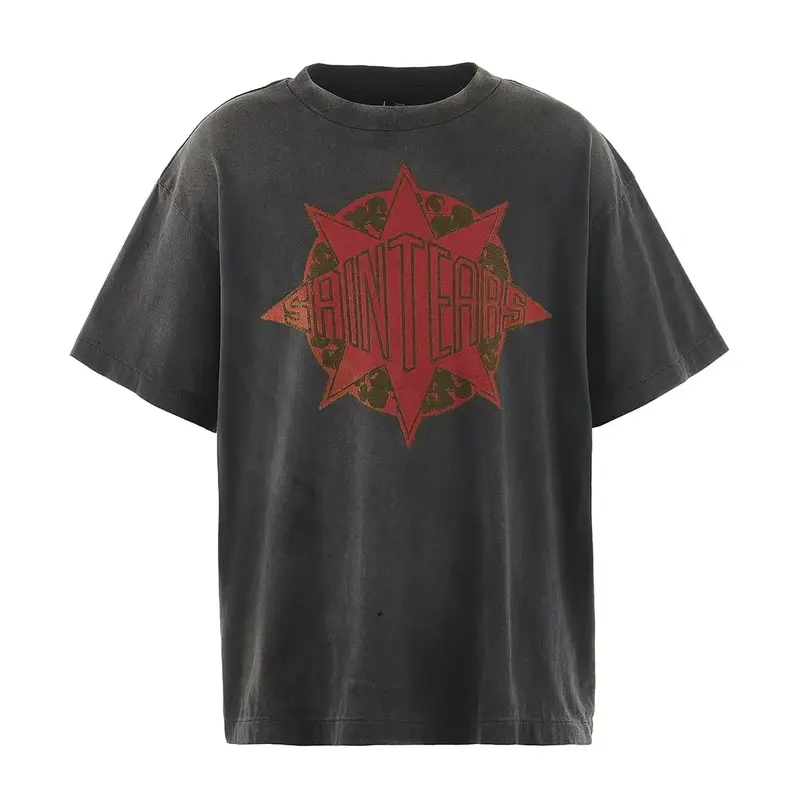 Black Denim Tears X Saint Mxxxxxx Saint Tears Short Sleeve T-Shirt