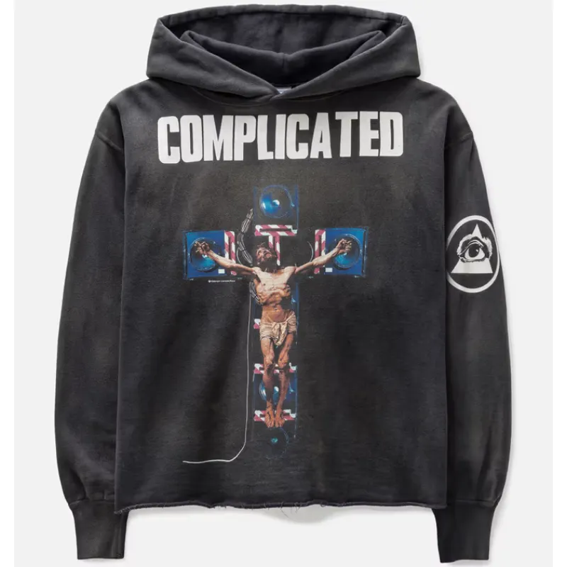 Black Saint Mxxxxxx Complicated Jesus On Monitor Cross Hoodie Black Saint Mxxxxxx Complicated Jesus On Monitor Cross Hoodie